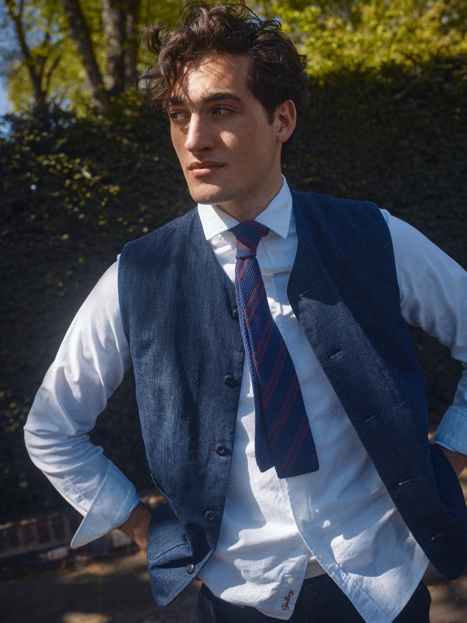 Modelshot / Blue Chambray / Detail